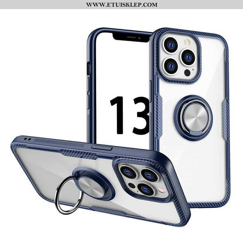 Etui do iPhone 13 Pro Metalowy Pierścień Z Włókna Węglowego
